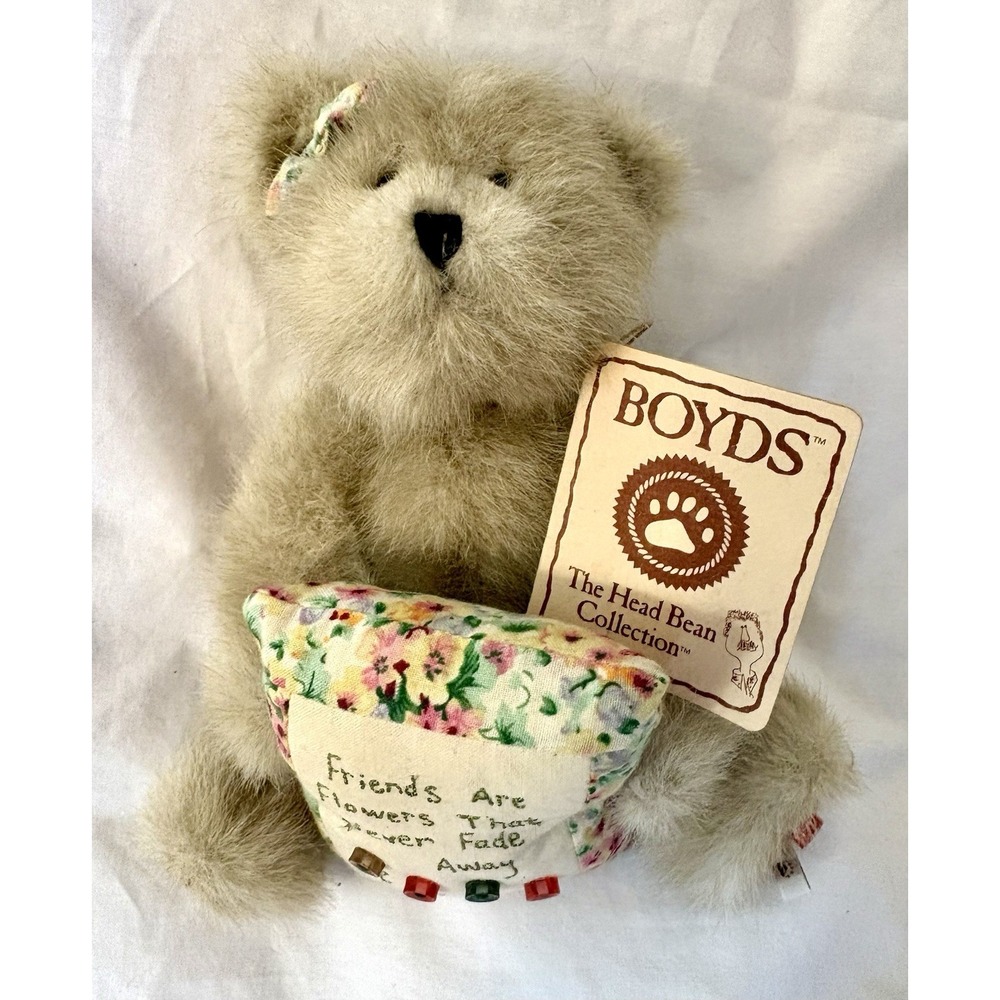 Vintage 1988-2008 Boyds Bear 8" Mia Goodfriends Holding Friends Pillow Heirloom